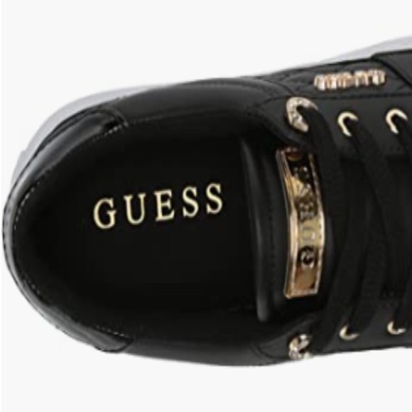 NEW Guess Womens Loven Sneaker 6.5 Black Quilted - Picture 4 of 7